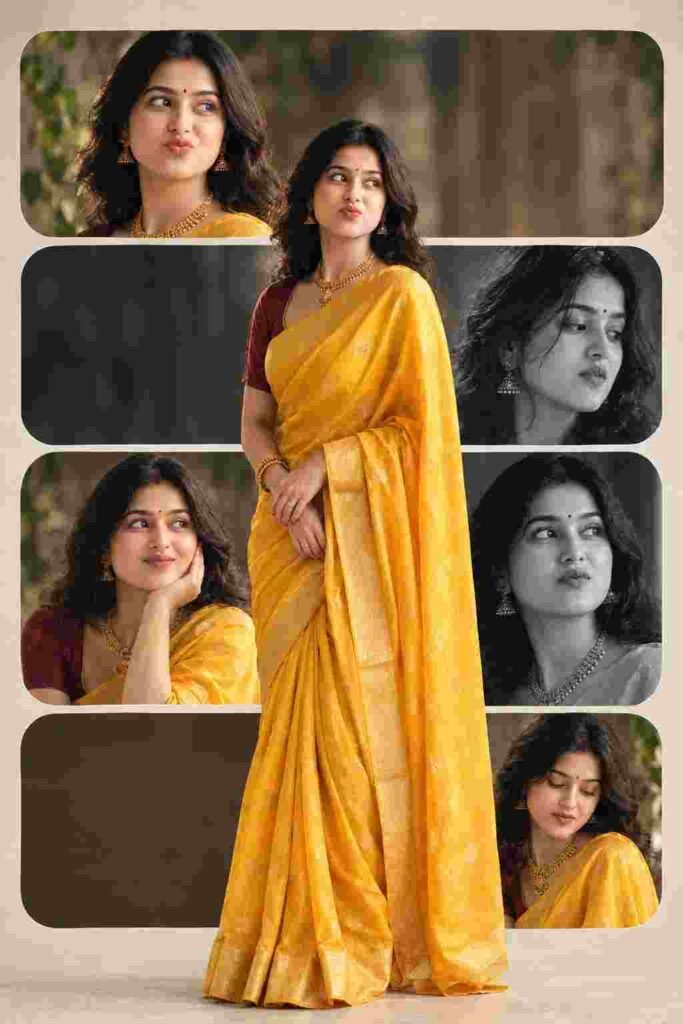 Cinematic Saree Fashion Editorial Photo Editing Prompt