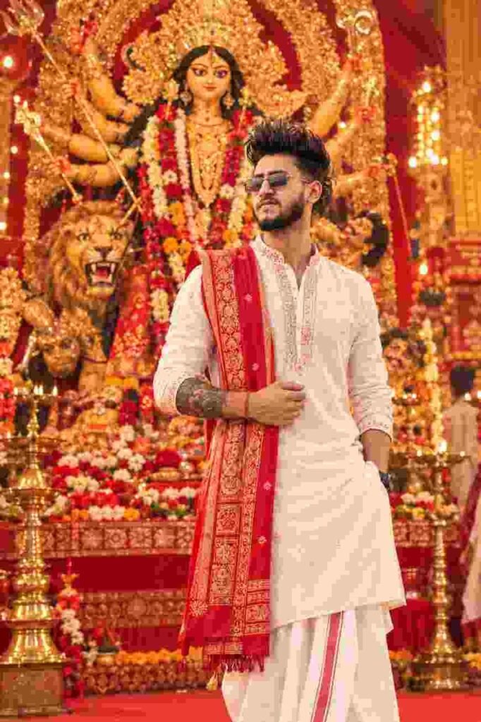 Durga Puja Photo Editing Prompt for boy
