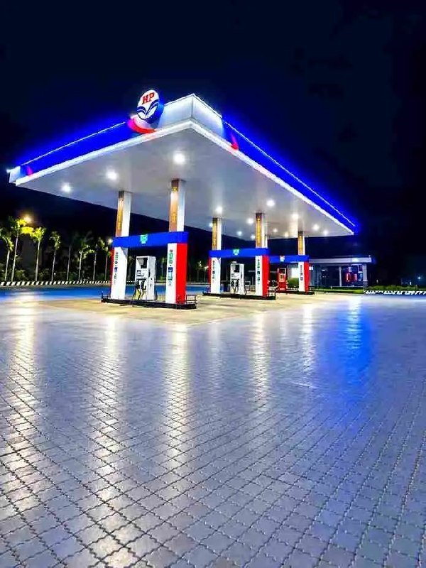 Night Petrol Pump AI Photo Editing Prompt